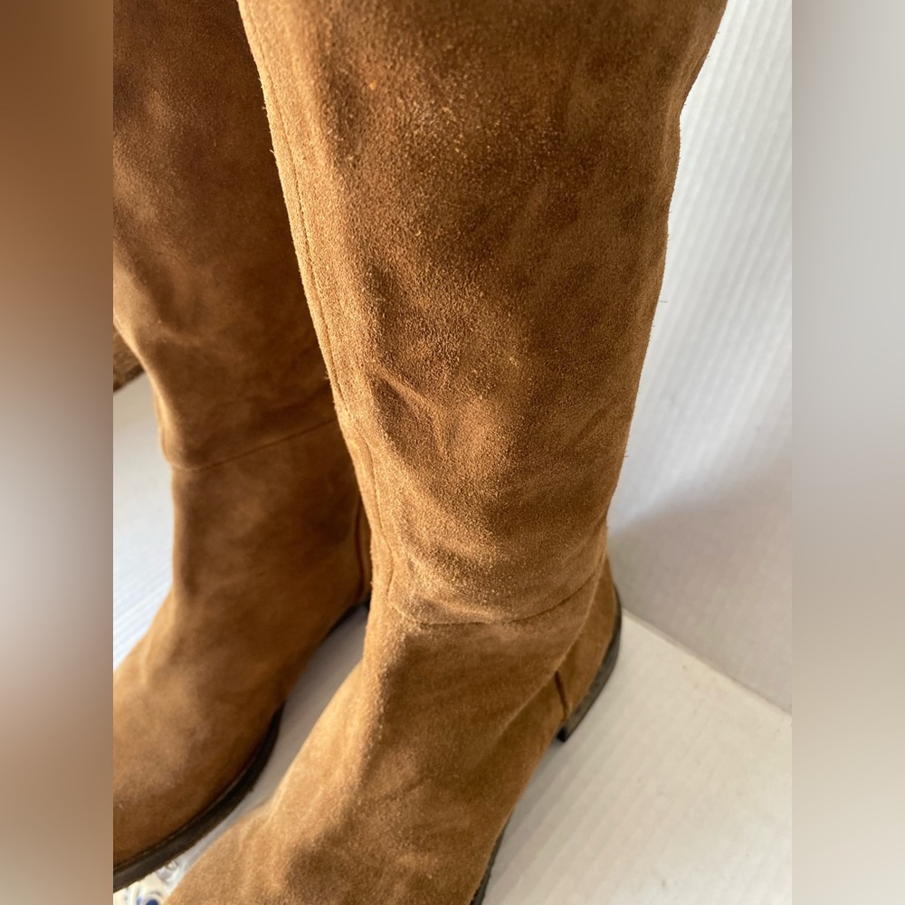 Free People Carlisle Suede Over The Knee Boots Honey Whiskey Size 41 US 10 - Picture 8 of 14